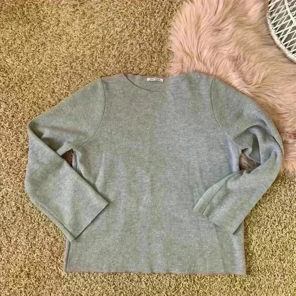 Zara | Grey ribbed long sleeve sweater size small